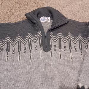 Stobi Virgin Wool Knit Pullover Sweater With 1/4 Zip Womens Size XL